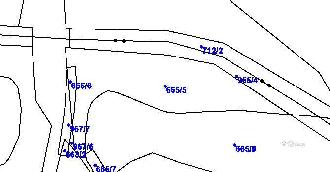 Parcela st. 665/5 v KÚ Hostouň u Horšovského Týna, Katastrální mapa