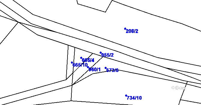 Parcela st. 955/2 v KÚ Hostouň u Horšovského Týna, Katastrální mapa