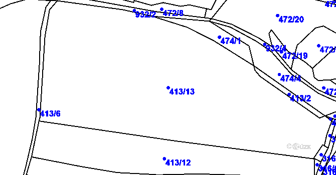 Parcela st. 413/13 v KÚ Hostouň u Horšovského Týna, Katastrální mapa
