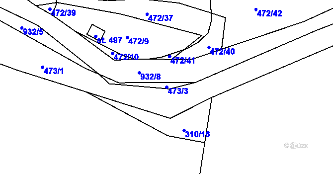 Parcela st. 473/3 v KÚ Hostouň u Horšovského Týna, Katastrální mapa