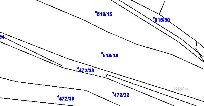 Parcela st. 518/14 v KÚ Hostouň u Horšovského Týna, Katastrální mapa