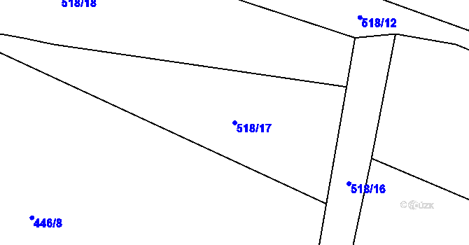 Parcela st. 518/17 v KÚ Hostouň u Horšovského Týna, Katastrální mapa