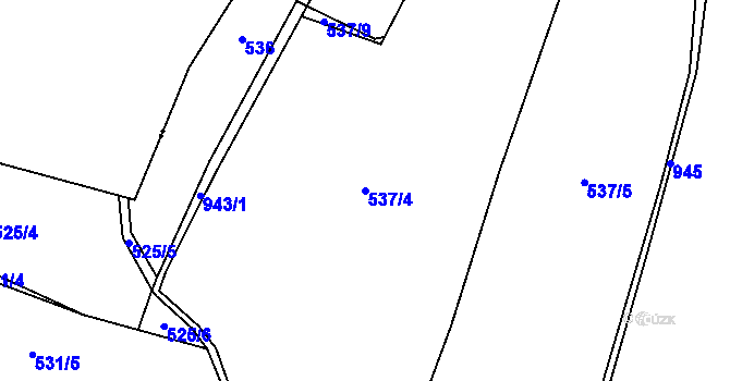 Parcela st. 537/4 v KÚ Hostouň u Horšovského Týna, Katastrální mapa