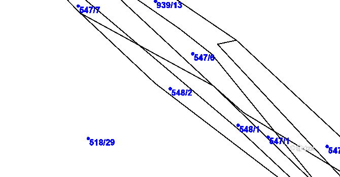 Parcela st. 548/2 v KÚ Hostouň u Horšovského Týna, Katastrální mapa