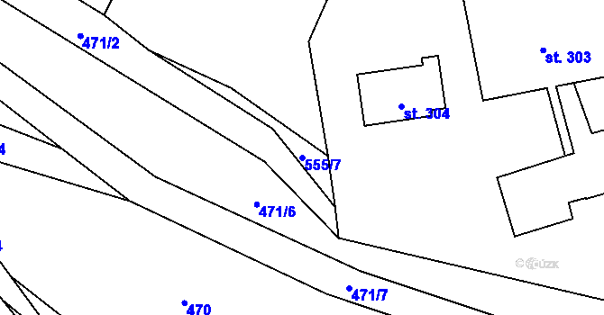 Parcela st. 555/7 v KÚ Hostouň u Horšovského Týna, Katastrální mapa