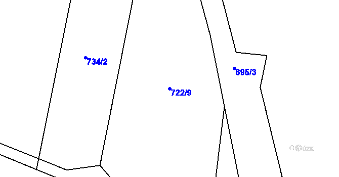 Parcela st. 722/9 v KÚ Hostouň u Horšovského Týna, Katastrální mapa