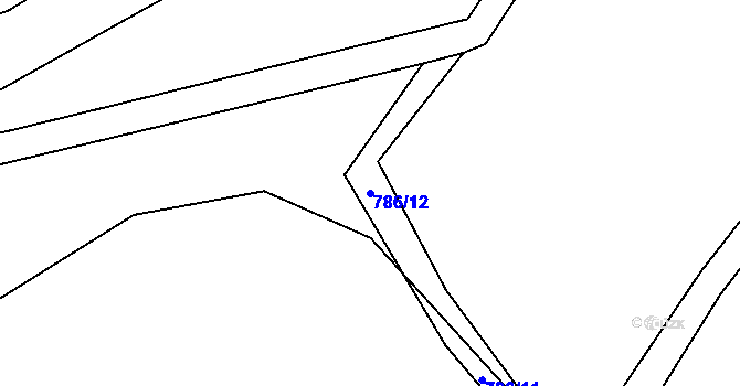 Parcela st. 786/12 v KÚ Hostouň u Horšovského Týna, Katastrální mapa