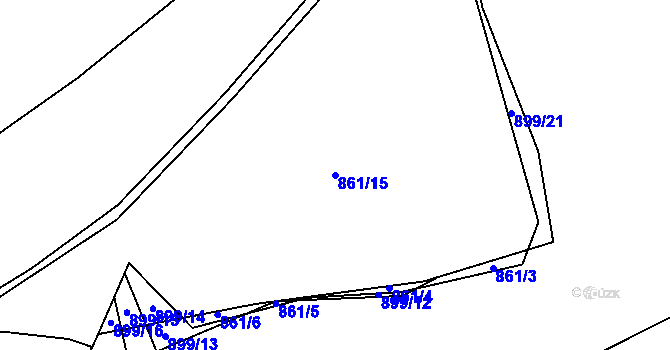 Parcela st. 861/15 v KÚ Hostouň u Horšovského Týna, Katastrální mapa