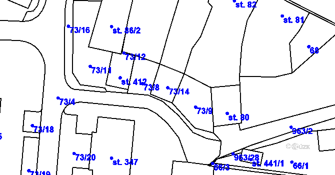 Parcela st. 73/14 v KÚ Hostouň u Horšovského Týna, Katastrální mapa
