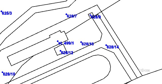 Parcela st. 628/16 v KÚ Hostouň u Horšovského Týna, Katastrální mapa