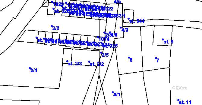 Parcela st. 2/5 v KÚ Hostouň u Horšovského Týna, Katastrální mapa