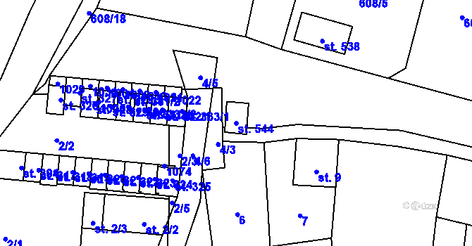 Parcela st. 544 v KÚ Hostouň u Horšovského Týna, Katastrální mapa