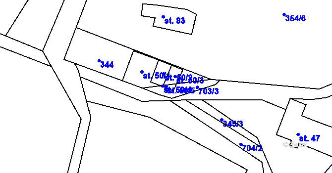 Parcela st. 50/5 v KÚ Svržno, Katastrální mapa