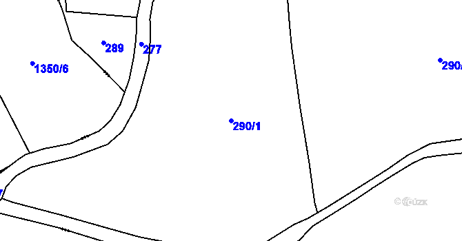 Parcela st. 290/1 v KÚ Hostovice u Ústí nad Labem, Katastrální mapa