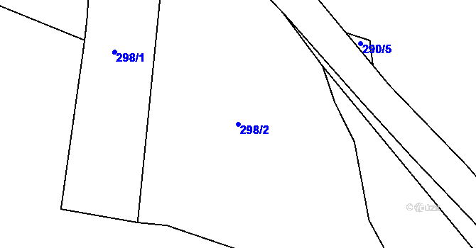 Parcela st. 298/2 v KÚ Hostovice u Ústí nad Labem, Katastrální mapa