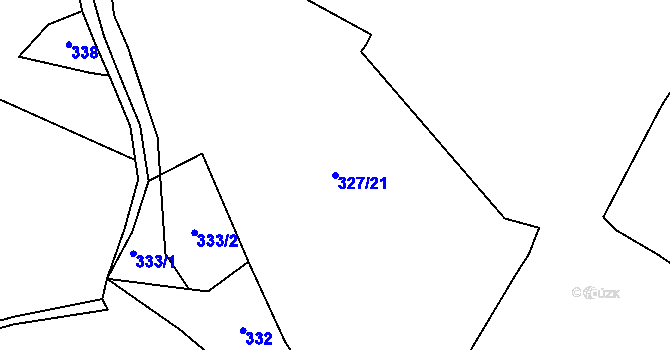 Parcela st. 327/21 v KÚ Hostovice u Ústí nad Labem, Katastrální mapa