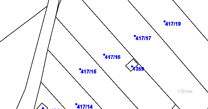 Parcela st. 417/16 v KÚ Hostovice u Pardubic, Katastrální mapa