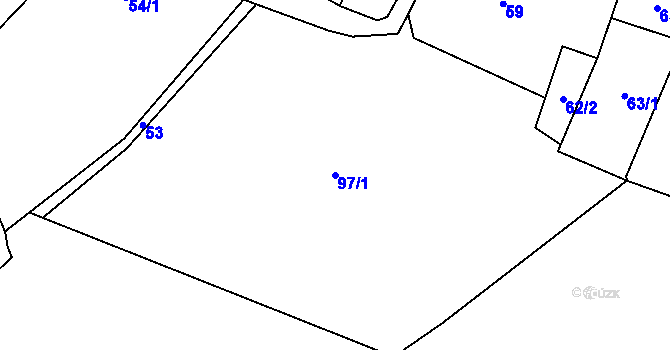 Parcela st. 97/1 v KÚ Hostovice u Pardubic, Katastrální mapa