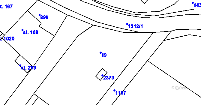 Parcela st. 19 v KÚ Hostovlice u Čáslavi, Katastrální mapa