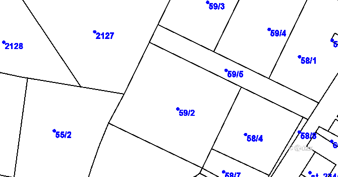 Parcela st. 59 v KÚ Hostovlice u Čáslavi, Katastrální mapa