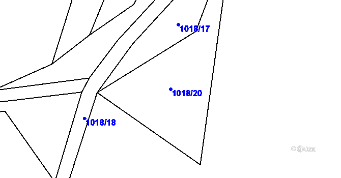 Parcela st. 1018/20 v KÚ Hosty, Katastrální mapa