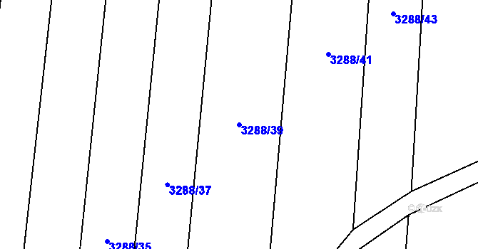 Parcela st. 3288/39 v KÚ Hosty, Katastrální mapa