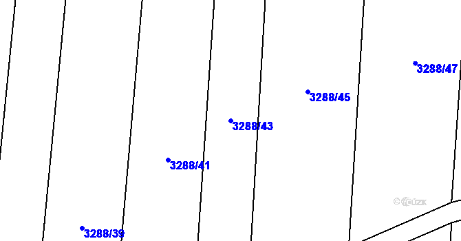 Parcela st. 3288/43 v KÚ Hosty, Katastrální mapa