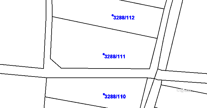 Parcela st. 3288/111 v KÚ Hosty, Katastrální mapa