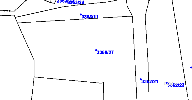 Parcela st. 3368/27 v KÚ Hosty, Katastrální mapa