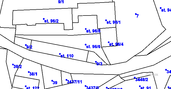 Parcela st. 96/6 v KÚ Pašovice, Katastrální mapa