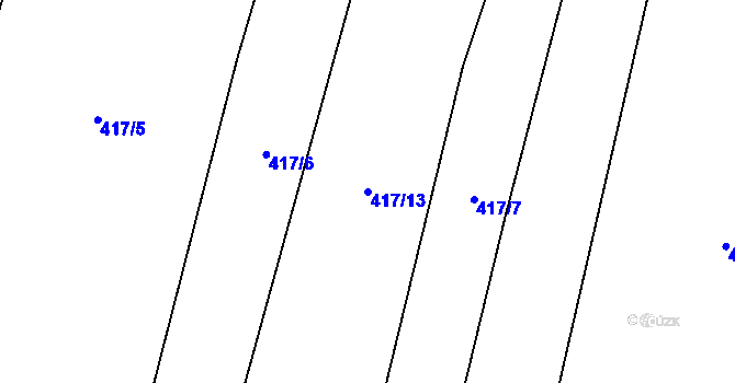Parcela st. 417/13 v KÚ Pašovice, Katastrální mapa