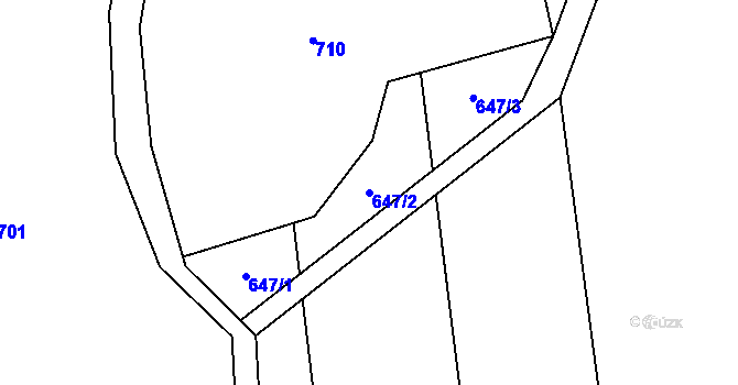 Parcela st. 647/2 v KÚ Hošťálková, Katastrální mapa
