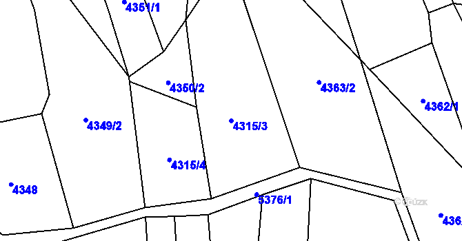 Parcela st. 4315/3 v KÚ Hošťálková, Katastrální mapa