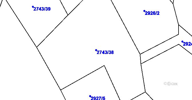 Parcela st. 2743/38 v KÚ Hošťálková, Katastrální mapa