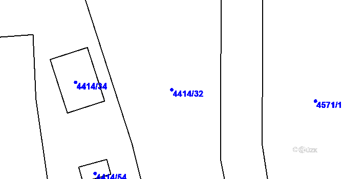Parcela st. 4414/32 v KÚ Hošťálková, Katastrální mapa