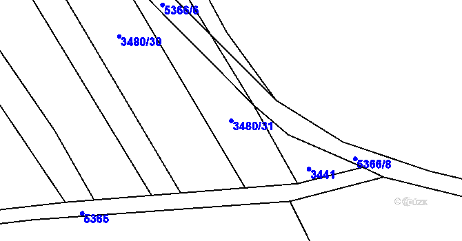 Parcela st. 3480/31 v KÚ Hošťálková, Katastrální mapa