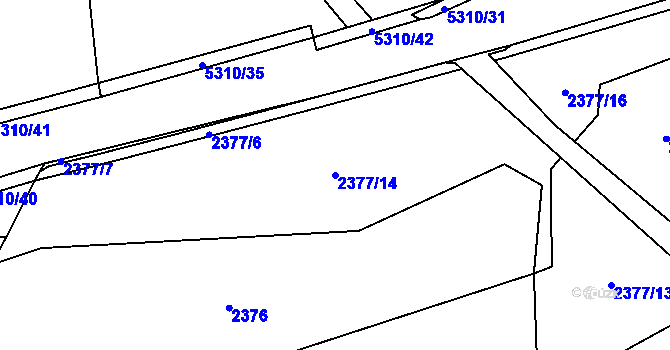 Parcela st. 2377/14 v KÚ Hošťálková, Katastrální mapa