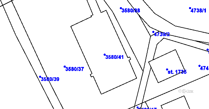 Parcela st. 3580/41 v KÚ Hošťálková, Katastrální mapa
