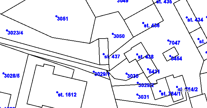 Parcela st. 437 v KÚ Hošťálková, Katastrální mapa