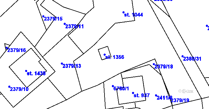 Parcela st. 1356 v KÚ Hošťálková, Katastrální mapa