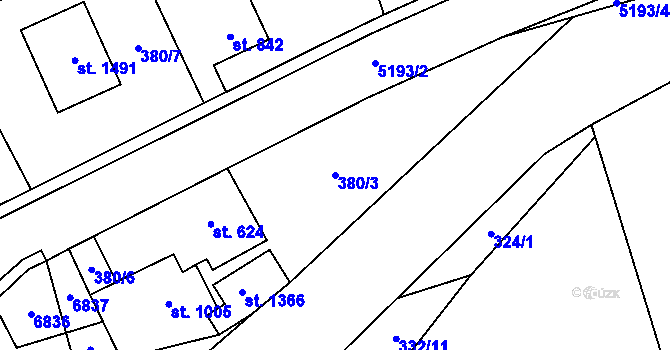 Parcela st. 380/3 v KÚ Hošťálková, Katastrální mapa