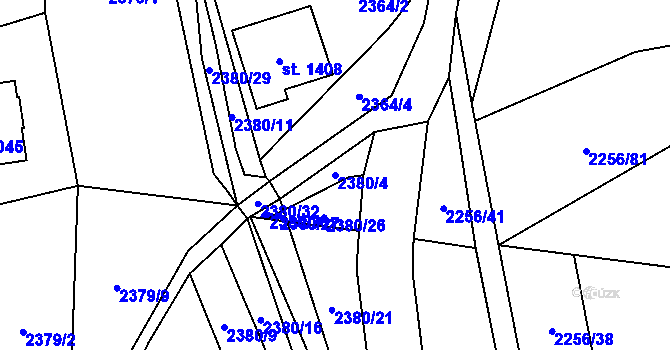 Parcela st. 2380/4 v KÚ Hošťálková, Katastrální mapa