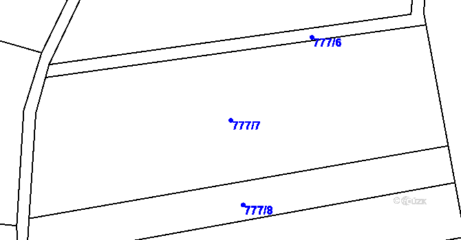 Parcela st. 777/7 v KÚ Hošťálková, Katastrální mapa