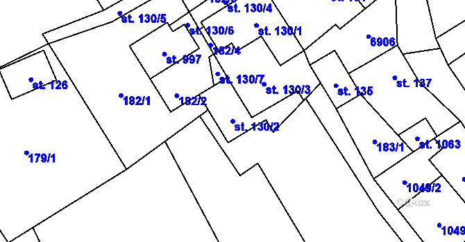 Parcela st. 130/2 v KÚ Hošťálková, Katastrální mapa