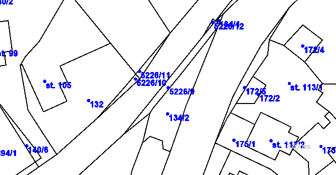 Parcela st. 5226/9 v KÚ Hošťálková, Katastrální mapa