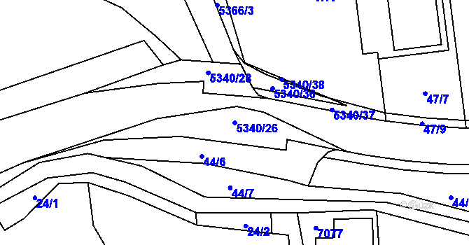 Parcela st. 5340/26 v KÚ Hošťálková, Katastrální mapa