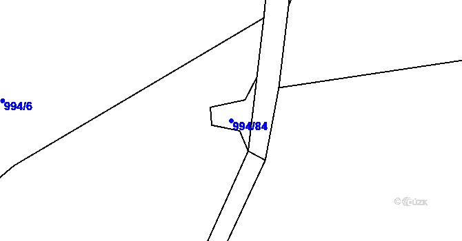 Parcela st. 994/84 v KÚ Hošťálková, Katastrální mapa