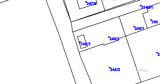 Parcela st. 246/3 v KÚ Hošťálkovice, Katastrální mapa