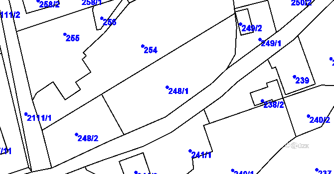 Parcela st. 248/1 v KÚ Hošťálkovice, Katastrální mapa