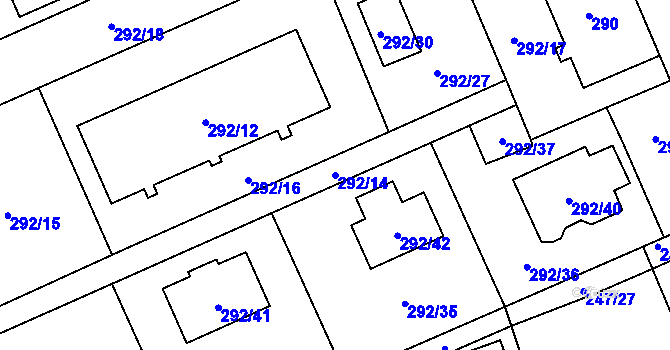 Parcela st. 292/14 v KÚ Hošťálkovice, Katastrální mapa